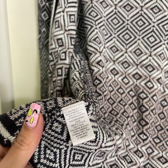 LOFT Womens Blue White Southwestern Print Open Front Cardigan Sweater Small - Picture 4 of 5